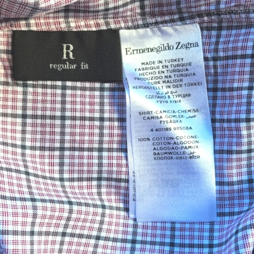 ERMENEGILDO ZEGNA 👕 Plaid Dress Shirt - 2XL, Red/Black/White - Picture 6 of 9